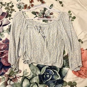 Cropped floral long sleeve